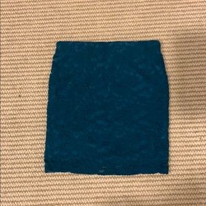 Nordstrom Lush Floral Mesh Turquoise Bodycon Skirt